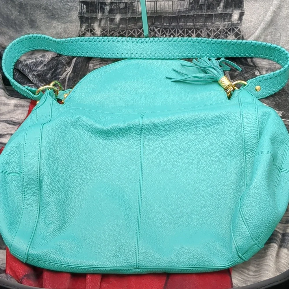 Onna Ehrich Cyan large leather bag